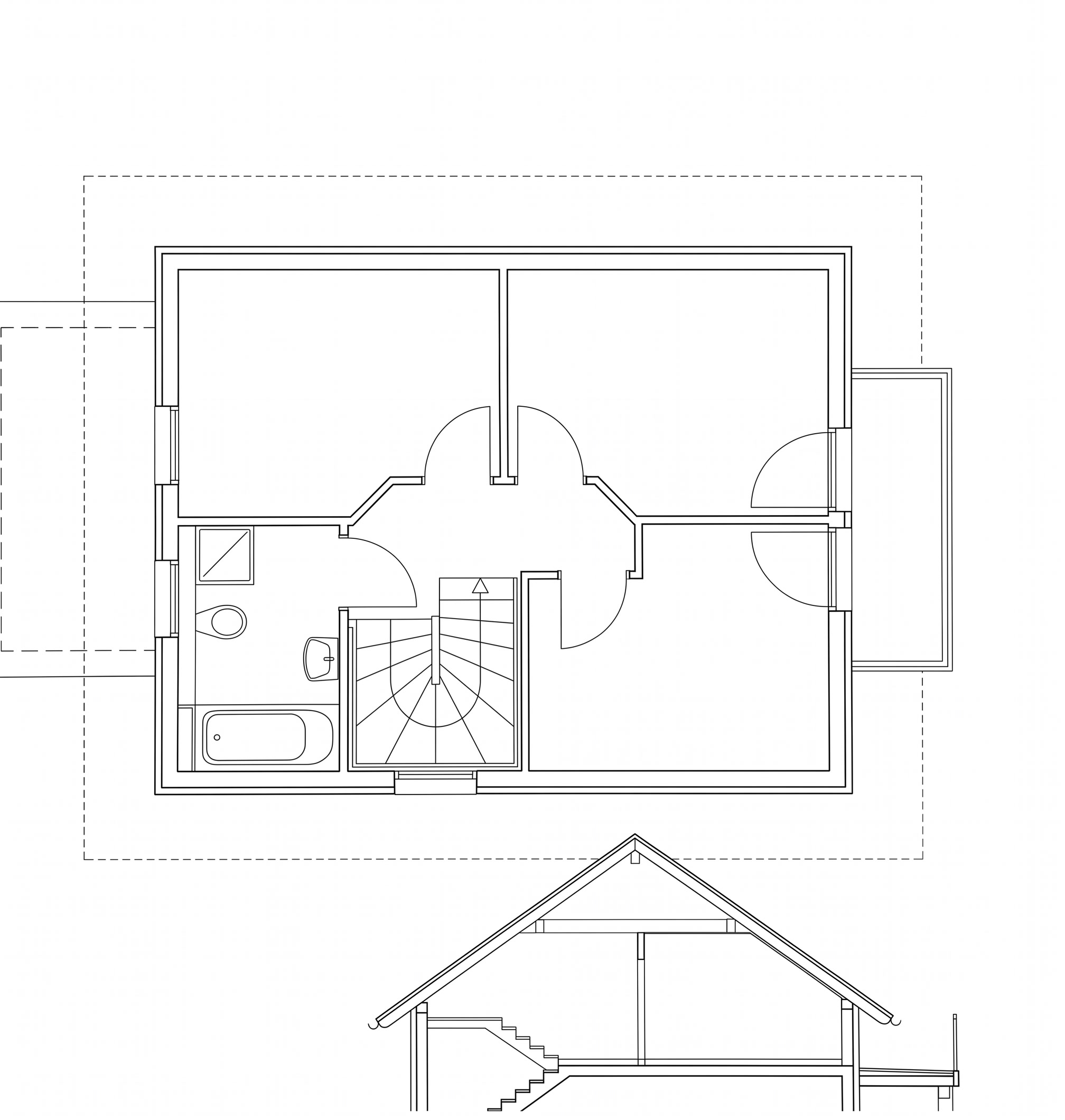 Grundriss Obergeschoss des Chalets