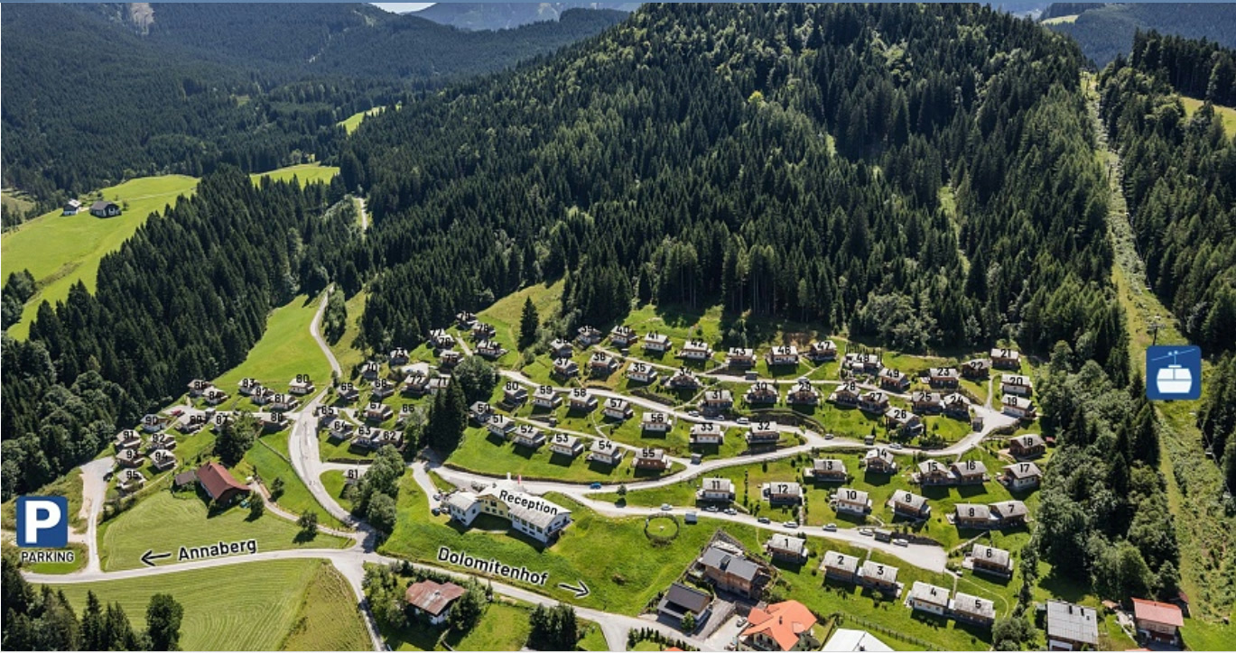 Lageplan des Chaletdorfs Dachstein West