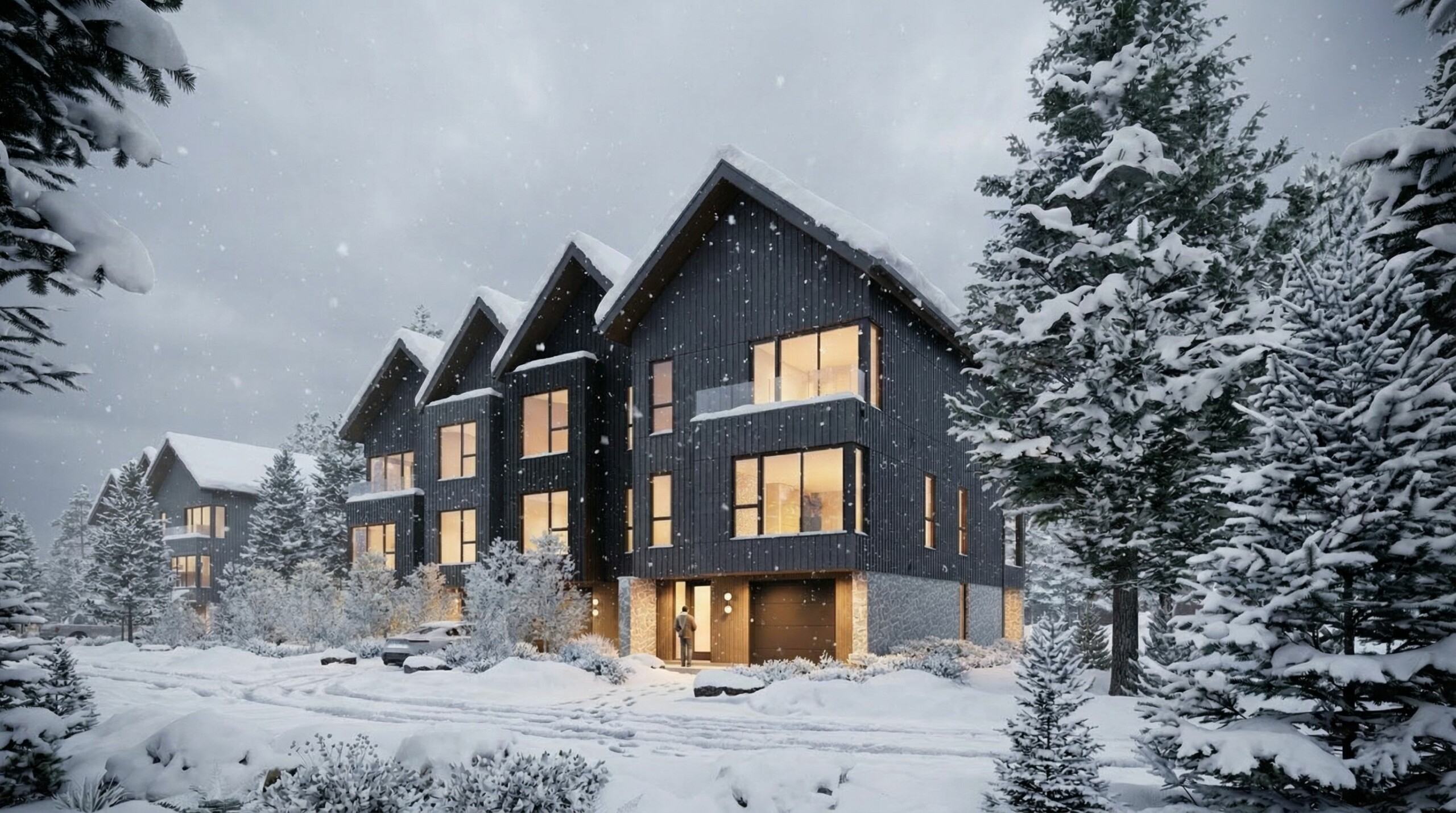 Benchlands Townhouses im Winter