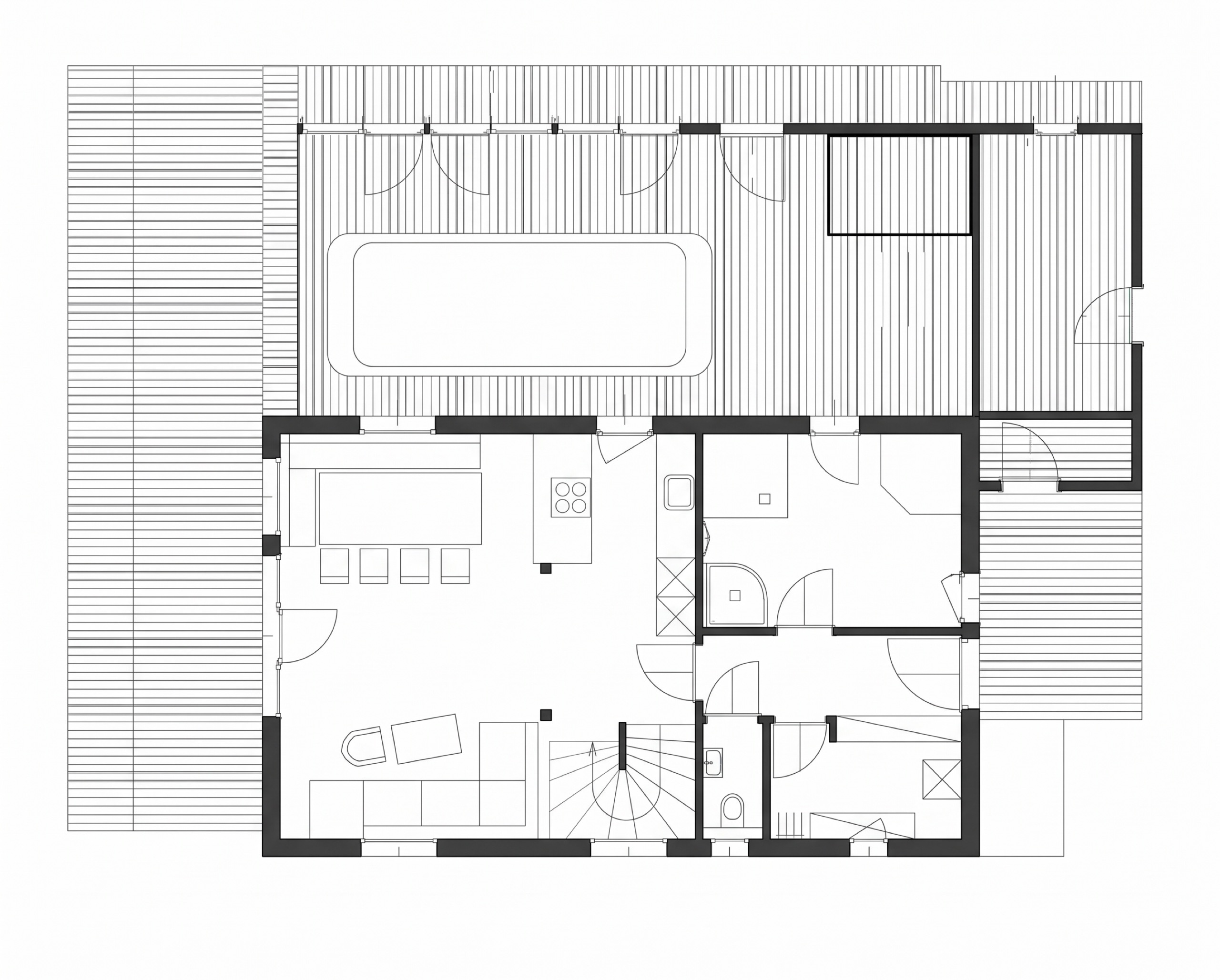 Grundriss Erdgeschoss des Chalets Murau-West