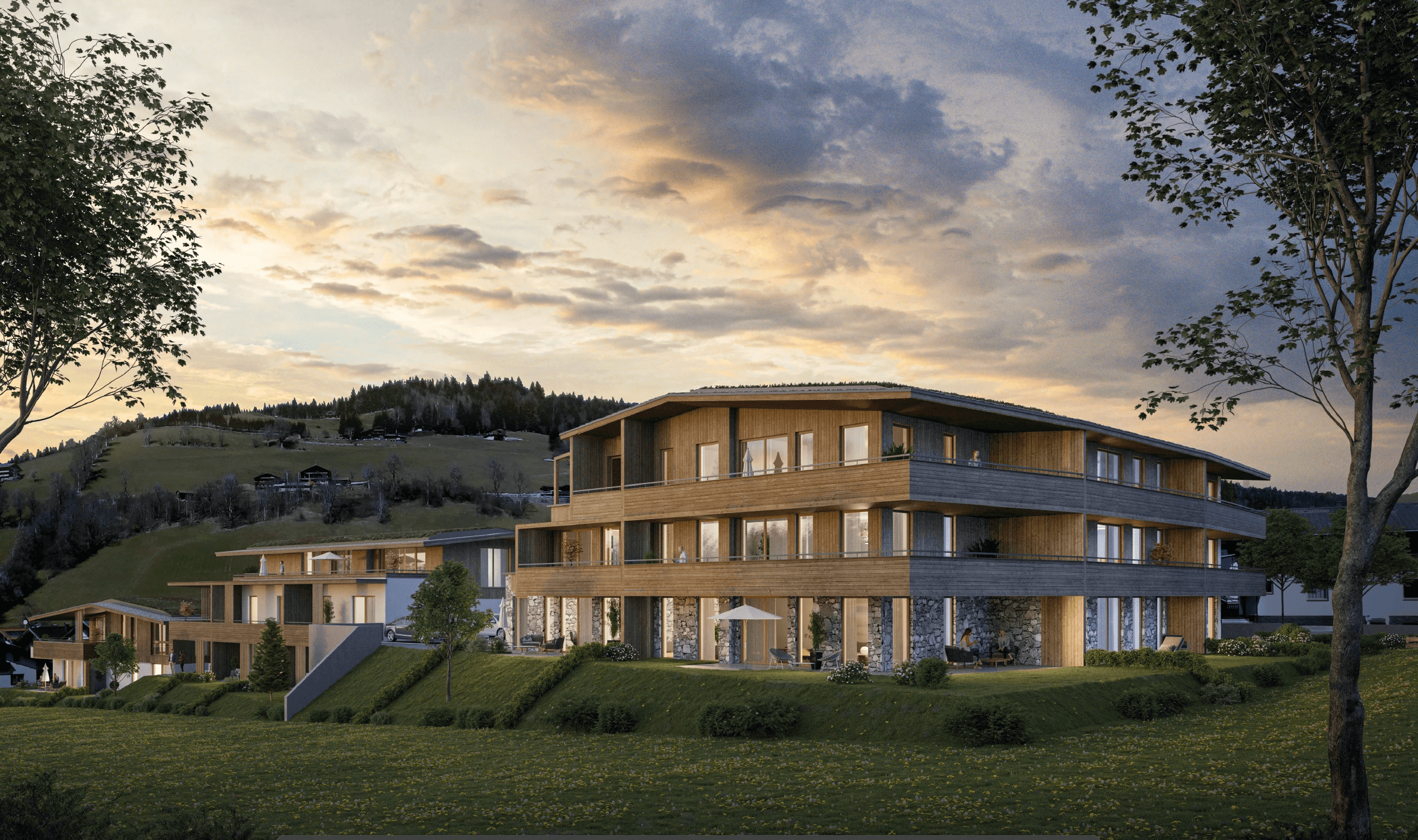 Wildschoenau Appartements bei Abendstimmung